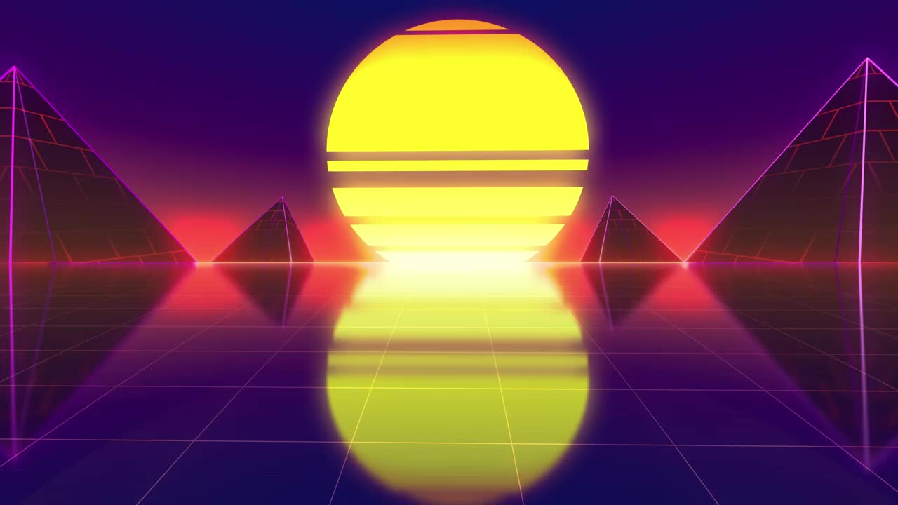 Stock Video Going Toward The Sun On A Cyberpunk World Live Wallpaper For PC