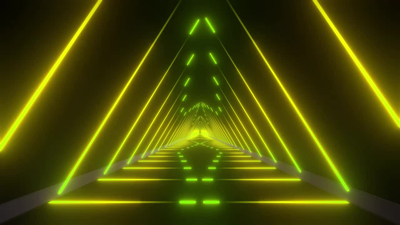 Stock Video Going Through A Tunnel Of Yellow Light Triangles Live Wallpaper For PC