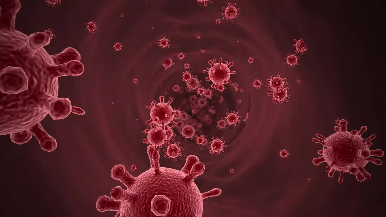 Stock Video Going Through A Tunnel Full Of Many Red Viruses Live Wallpaper For PC