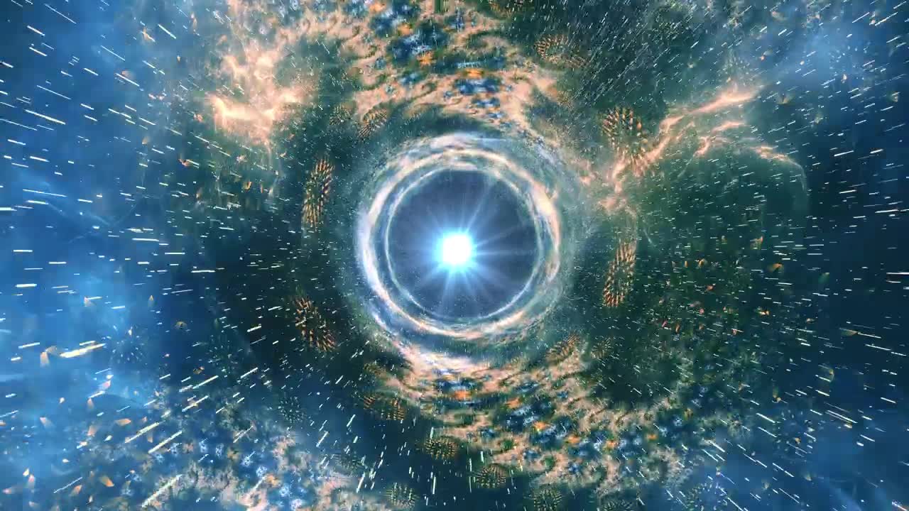 Stock Video Going Through A Space Tunnel With Fractal Shapes Live Wallpaper For PC
