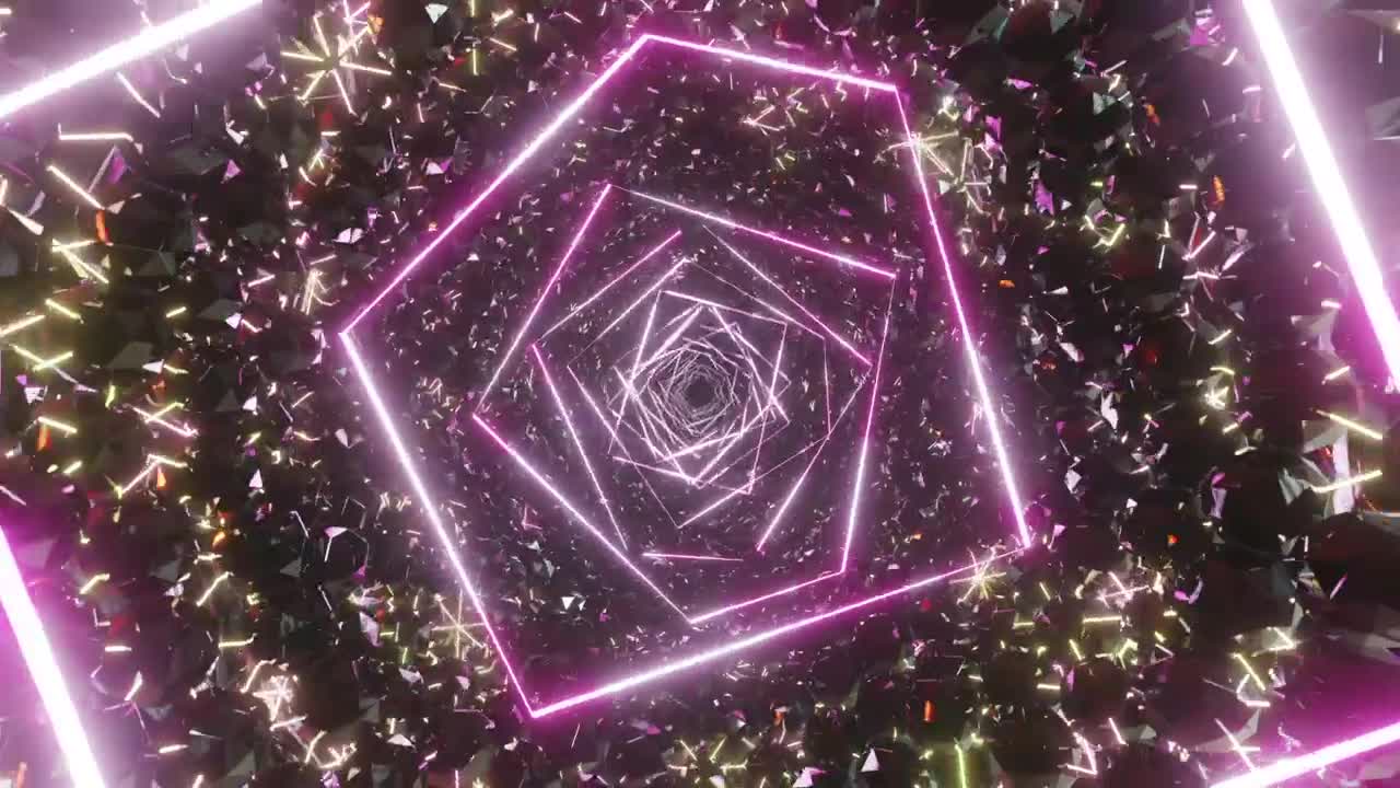 Stock Video Glass Tunnel And Neon Lights D Live Wallpaper For PC