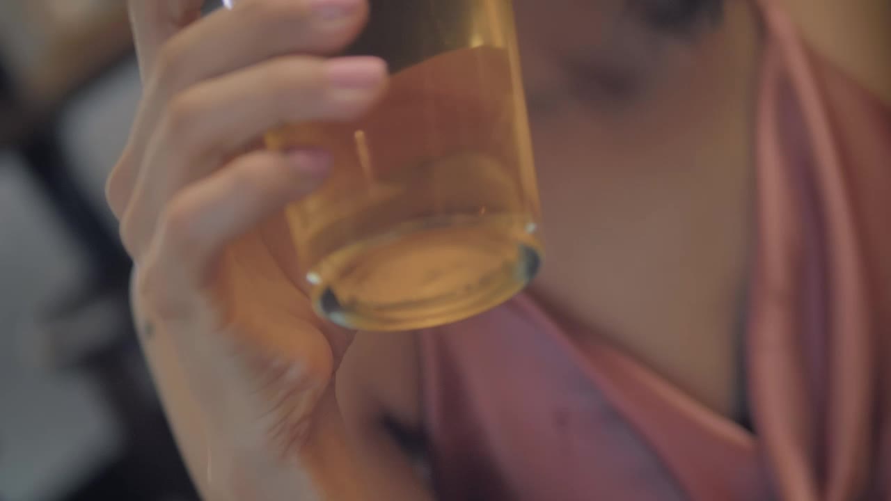Stock Video Glass Of Beer Being Drunk By A Woman Live Wallpaper For PC