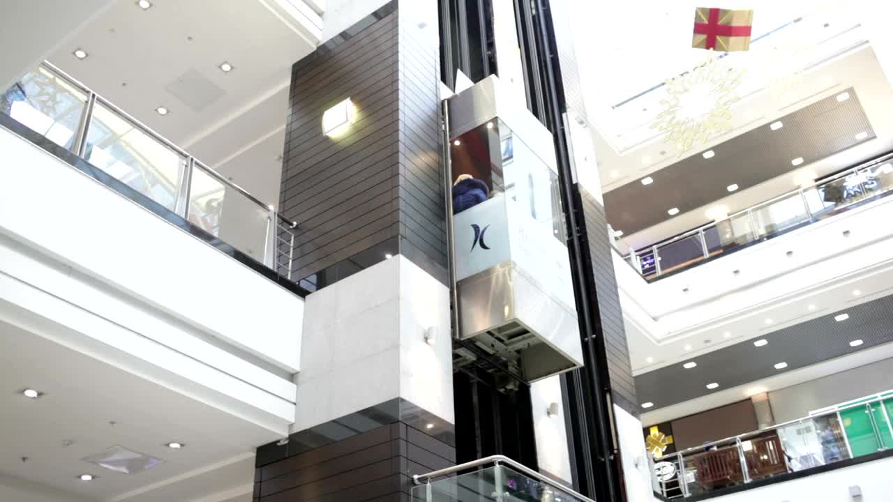 Stock Video Glass Elevator Inside A Shopping Centre Live Wallpaper For PC