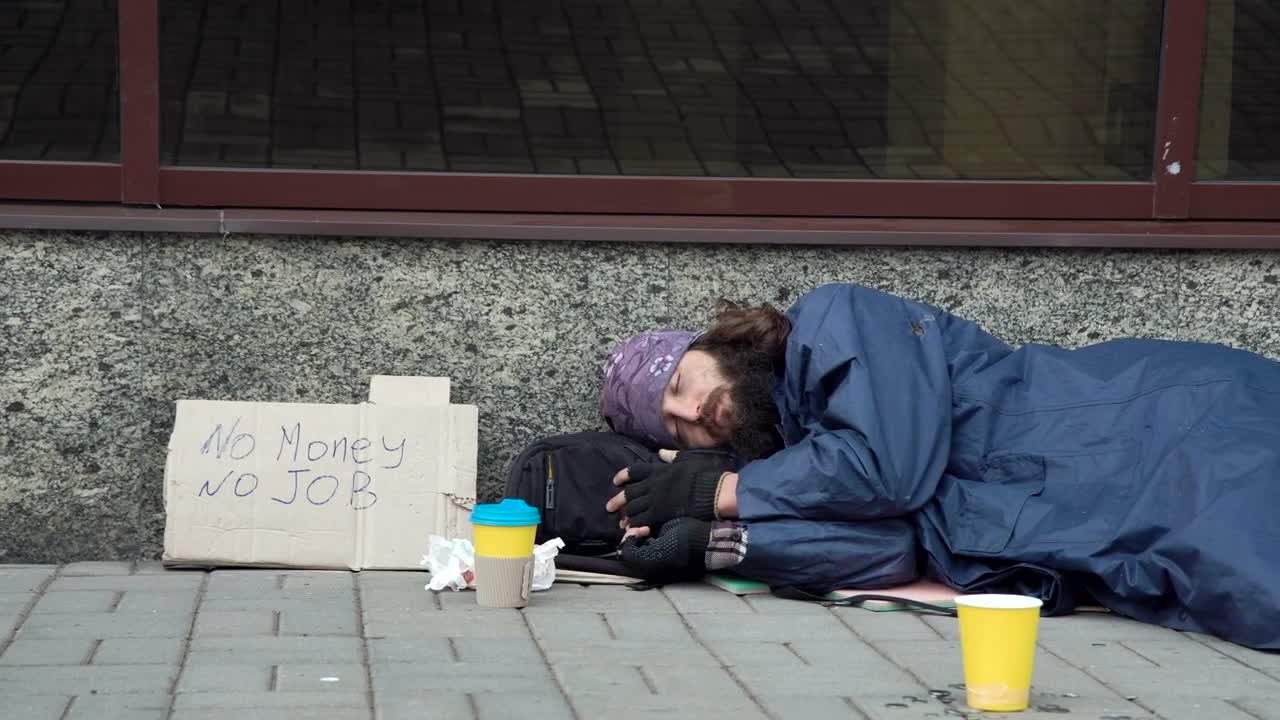 Stock Video Giving Money To Homeless Man Live Wallpaper For PC