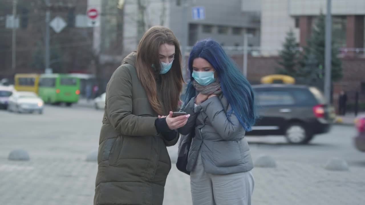 Stock Video Girls With Masks Informing About The Coronavirus Live Wallpaper For PC