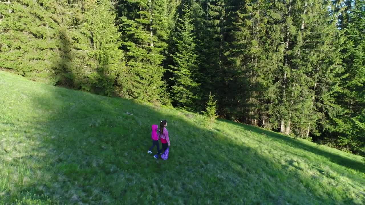 Stock Video Girls Taking A Walk In The Woods In Spring Live Wallpaper For PC