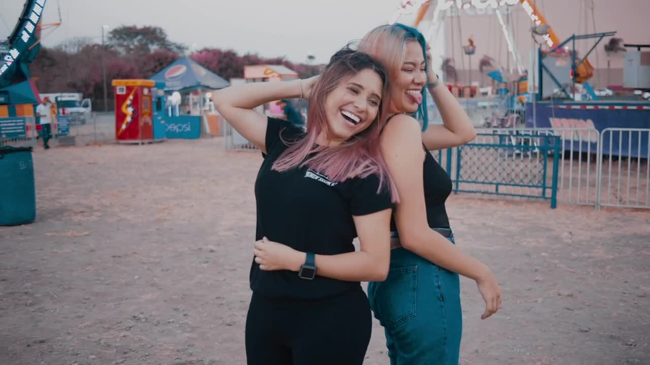 Stock Video Girls Smiling At The Amusement Park Live Wallpaper For PC