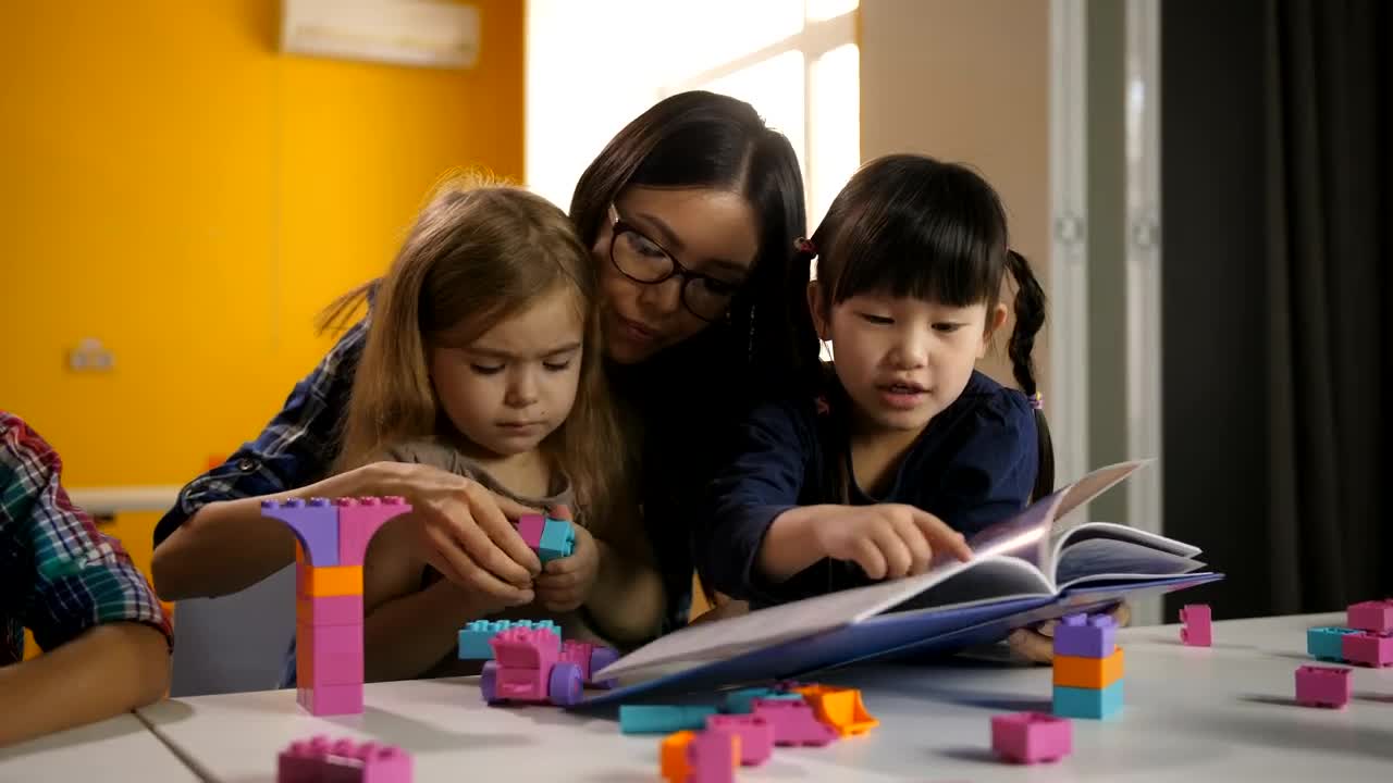 Stock Video Girls Learning Didactically With Their Teacher Live Wallpaper For PC