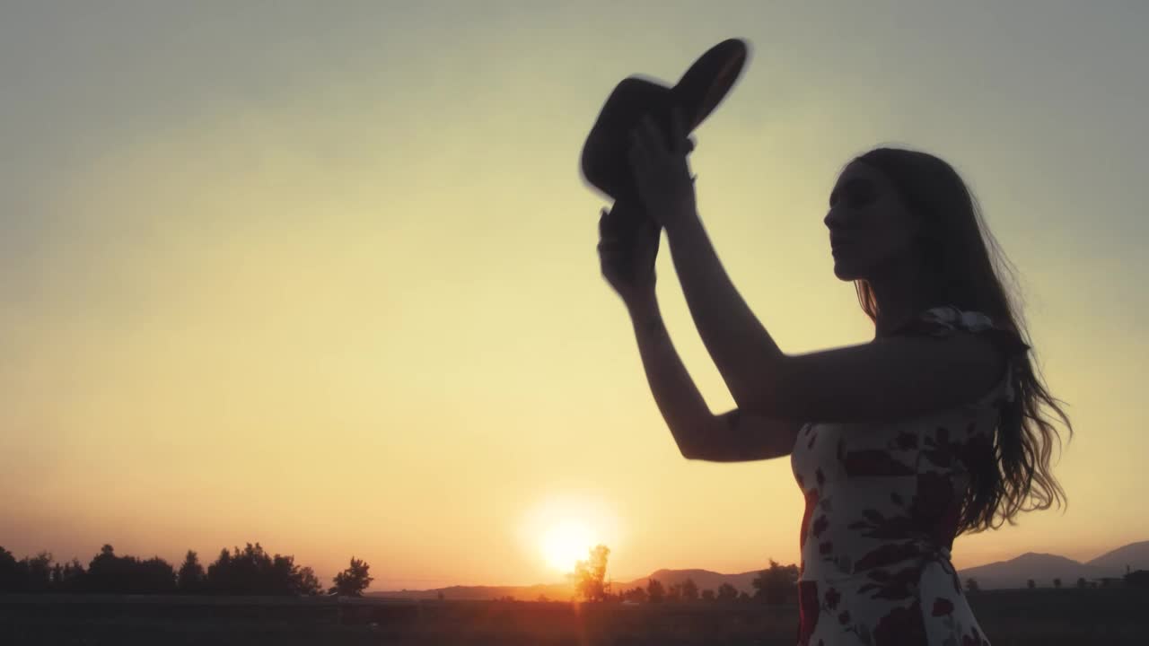 Stock Video Girl With Mexican Style On A Ranch At Sunset Live Wallpaper For PC