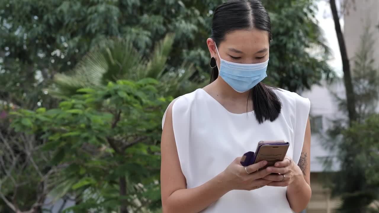 Stock Video Girl With Masks Chatting On Her Cell Phone Live Wallpaper For PC
