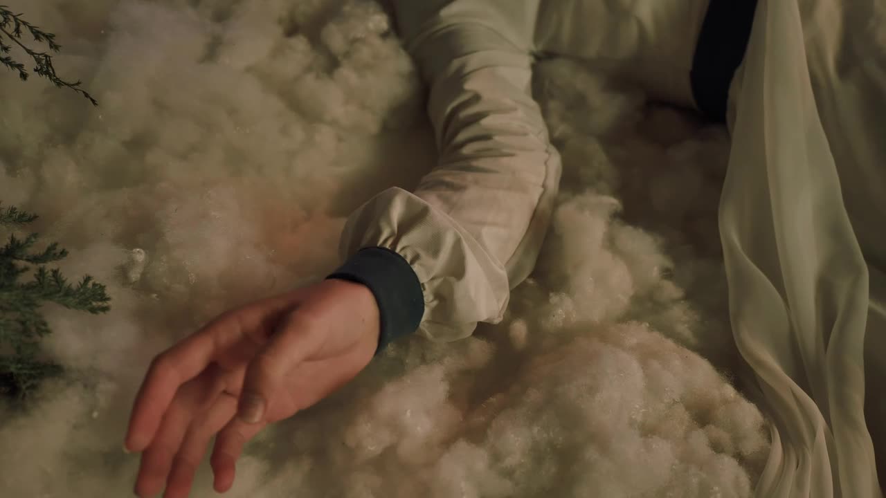 Stock Video Girl With Cold Winter Style Leaning Between Christmas Trees Live Wallpaper For PC