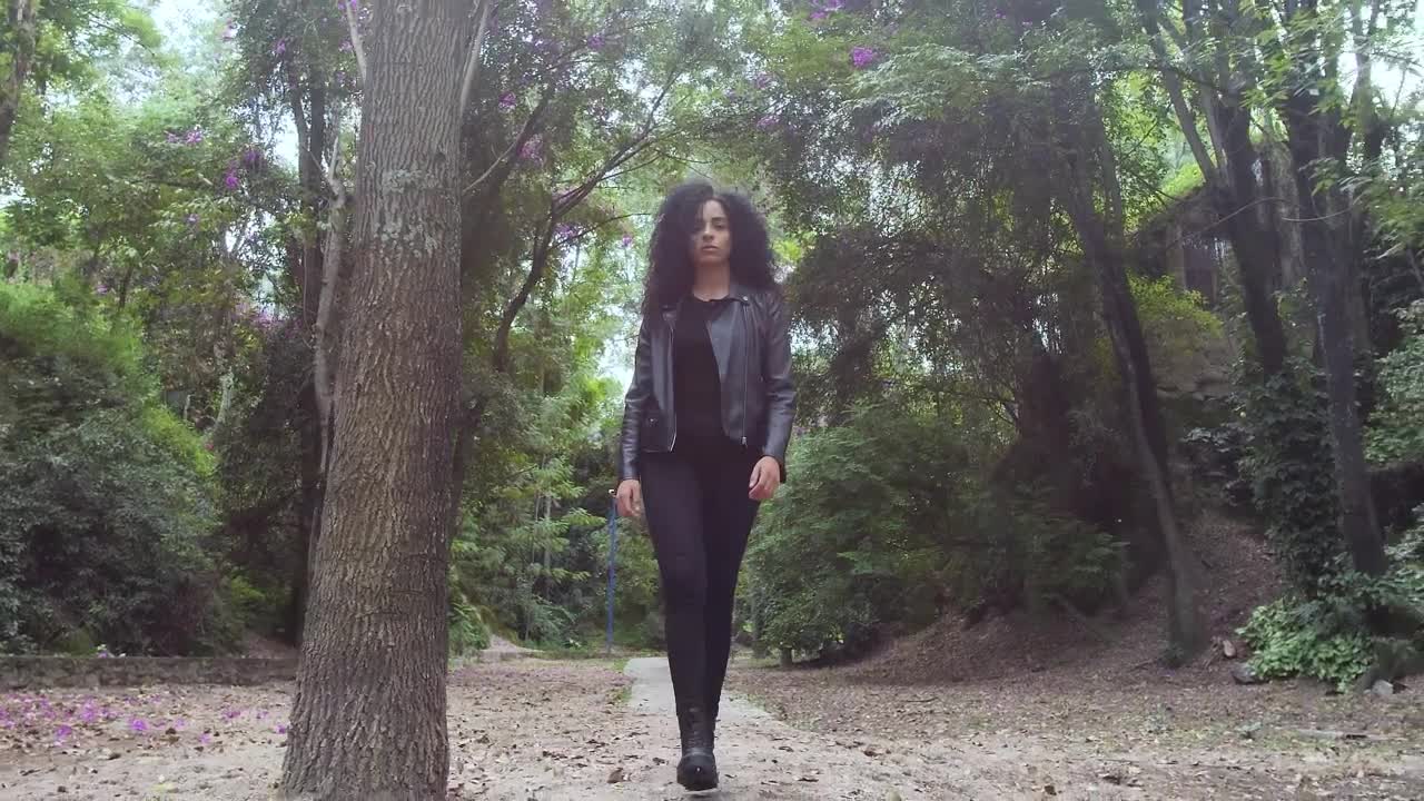 Stock Video Girl Walking Slowly Through A Forest Live Wallpaper For PC
