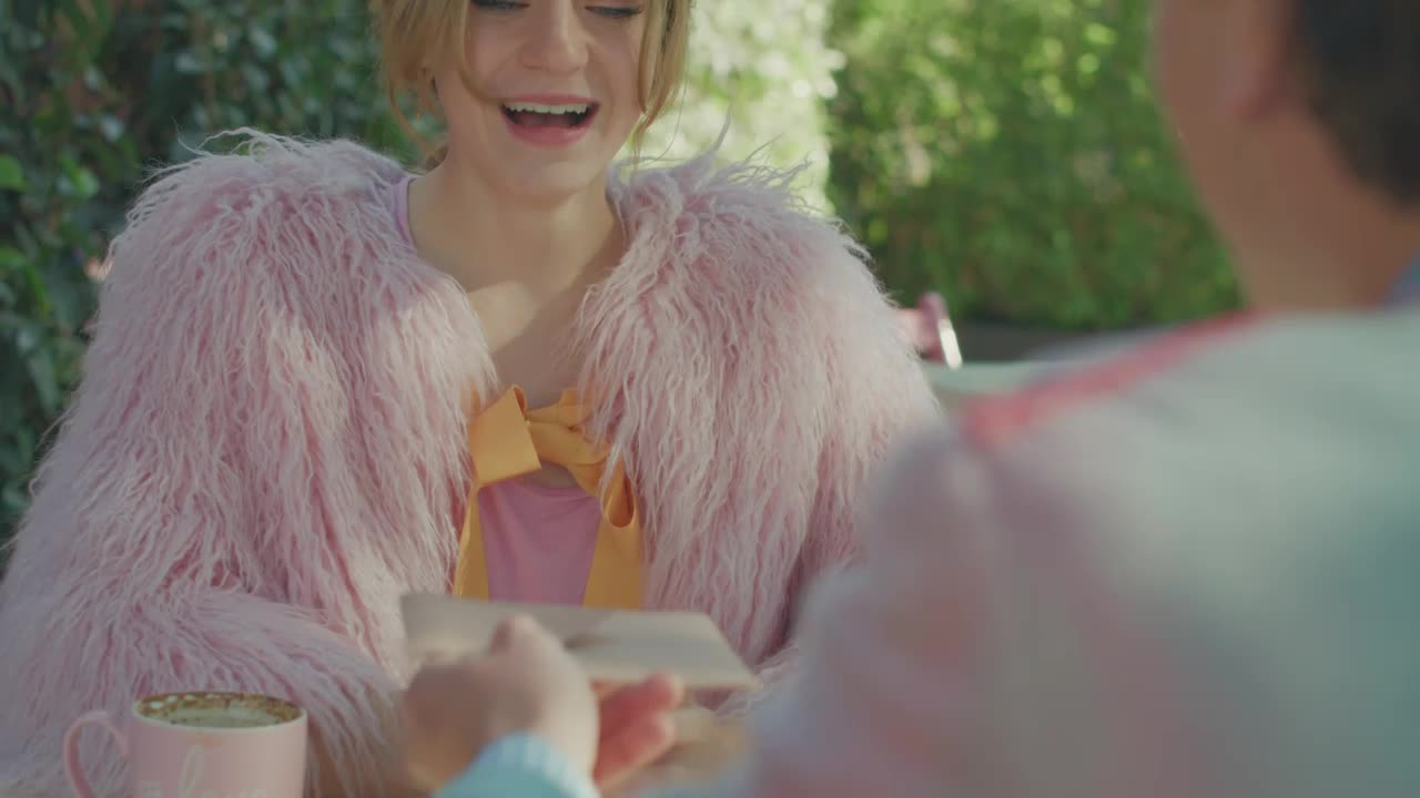 Stock Video Girl Very Excited To Receive A Valentines Day Card Live Wallpaper For PC