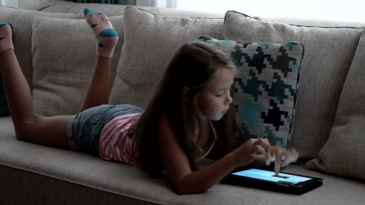 Stock Video Girl Relaxing With A Tablet Game Live Wallpaper For PC