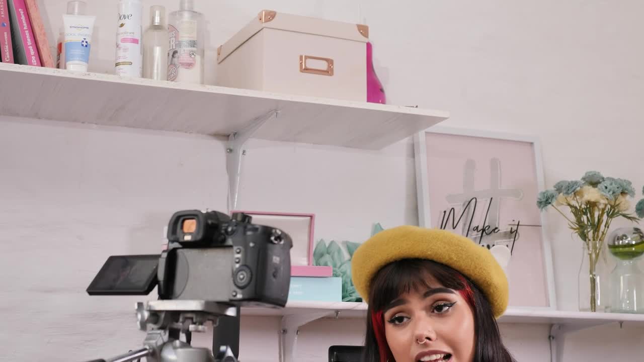 Stock Video Girl Recording A Makeup Tutorial In A Set Live Wallpaper For PC