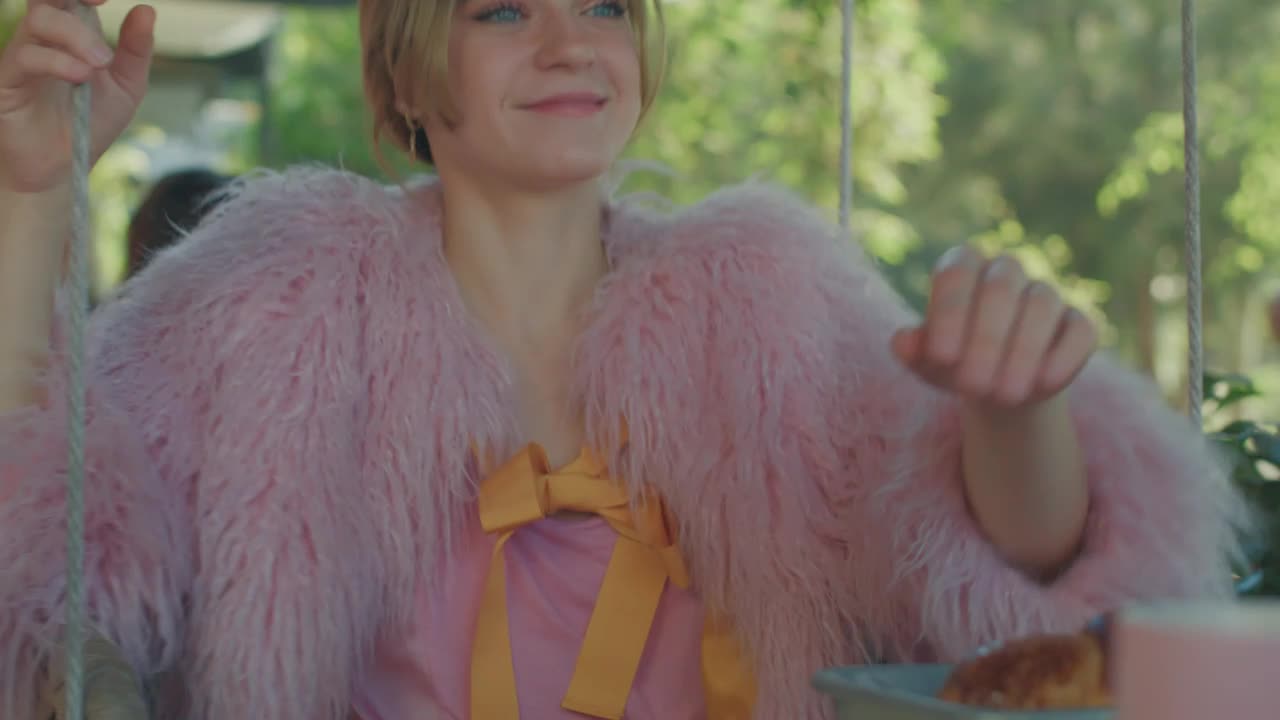 Stock Video Girl On A Date In A Cafee Shop With Swings Live Wallpaper For PC