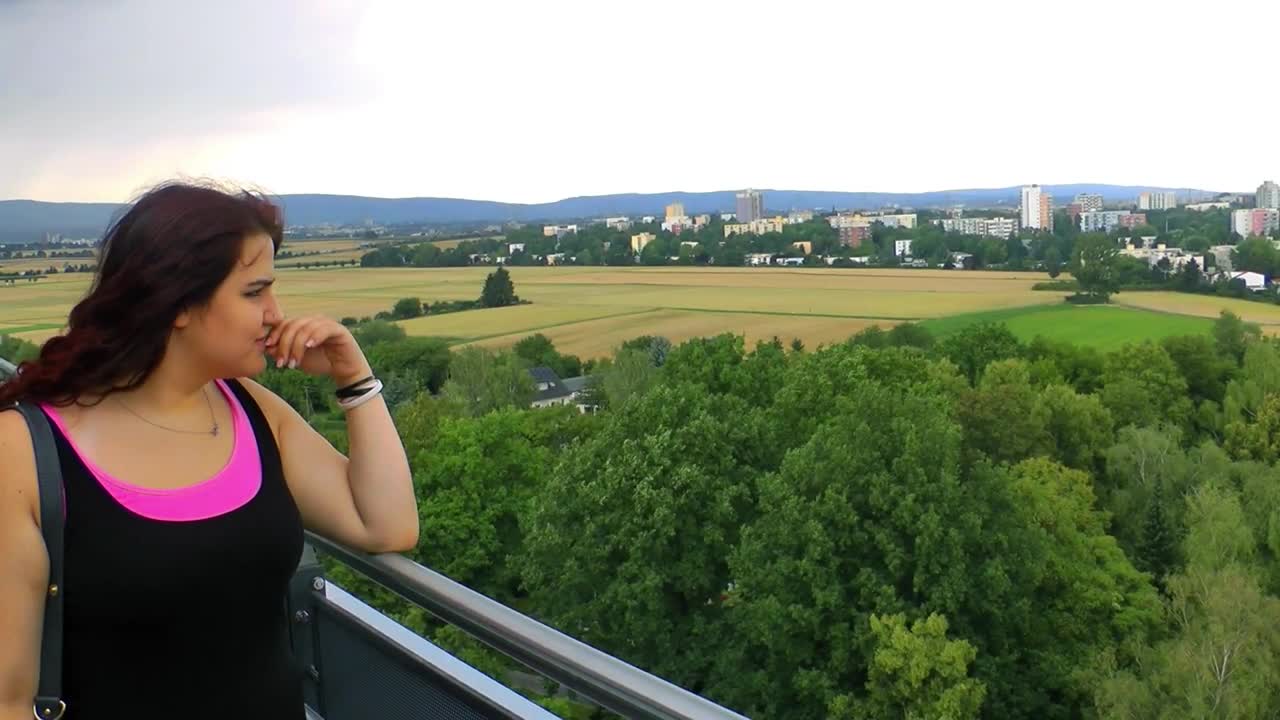 Stock Video Girl Looking At The Landscape From A Viewpointpe From A Live Wallpaper For PC