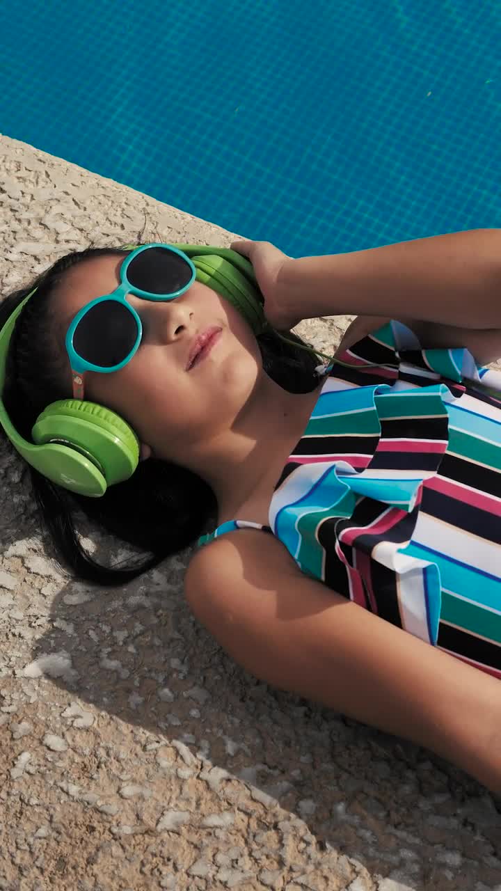 Stock Video Girl Listening To Music Next To A Pool Live Wallpaper For PC