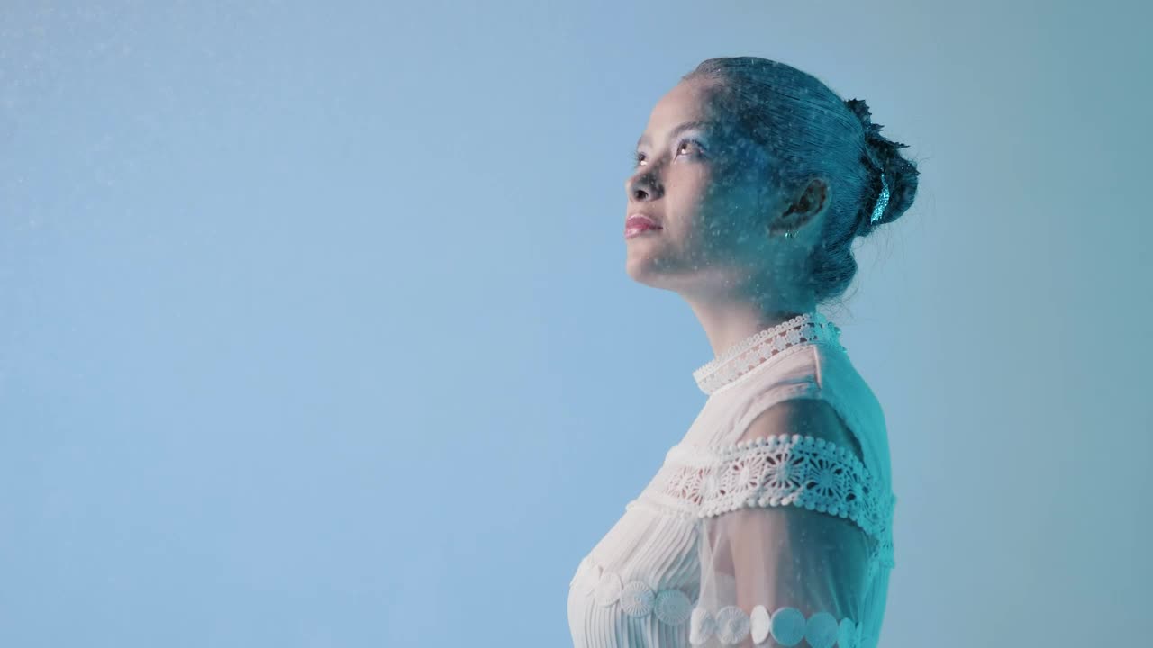 Stock Video Girl In Profile Captivated To See The Snow Fall Gently Live Wallpaper For PC