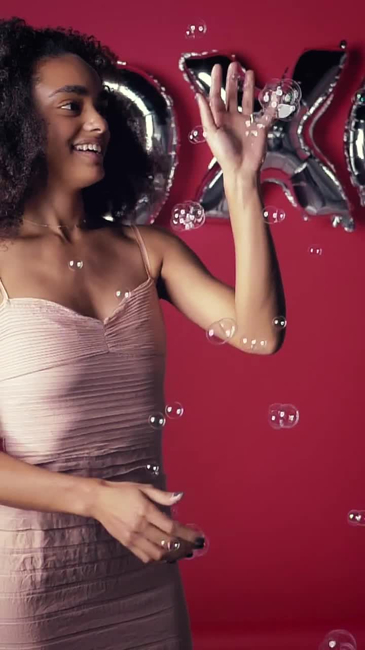 Stock Video Girl Happily Playing With Bubbles Live Wallpaper For PC