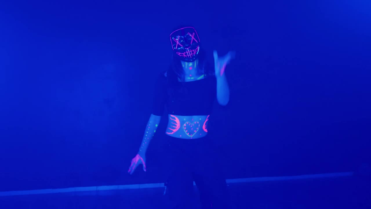 Stock Video Girl Dancing With Party Lights In Front Of The Camera Live Wallpaper For PC