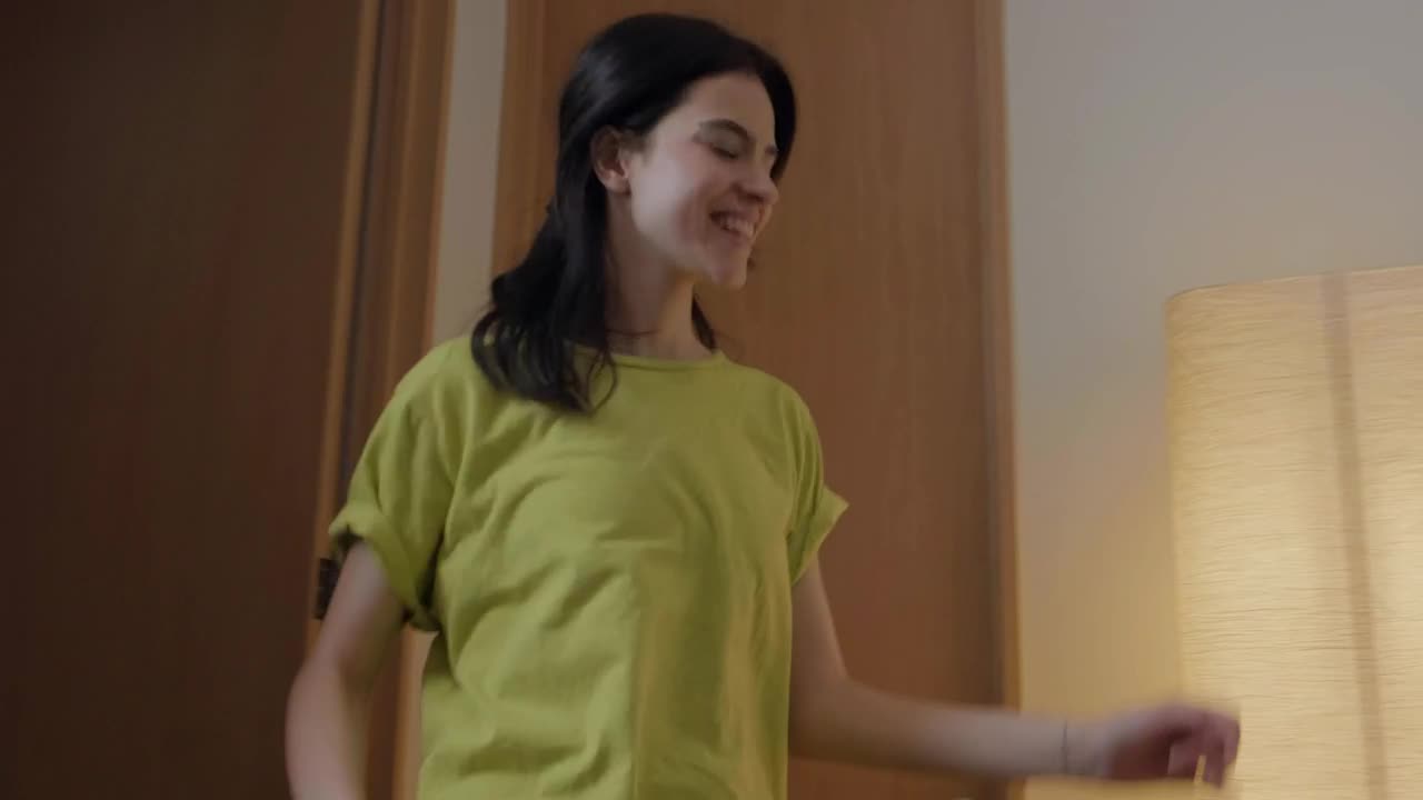 Stock Video Girl Dancing Happy At Home Live Wallpaper For PC