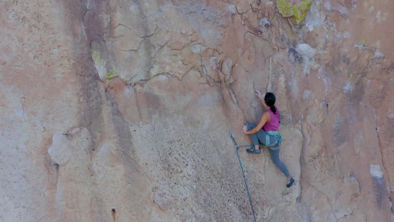 Stock Video Girl Climbing A Very Steep Mountain Live Wallpaper For PC