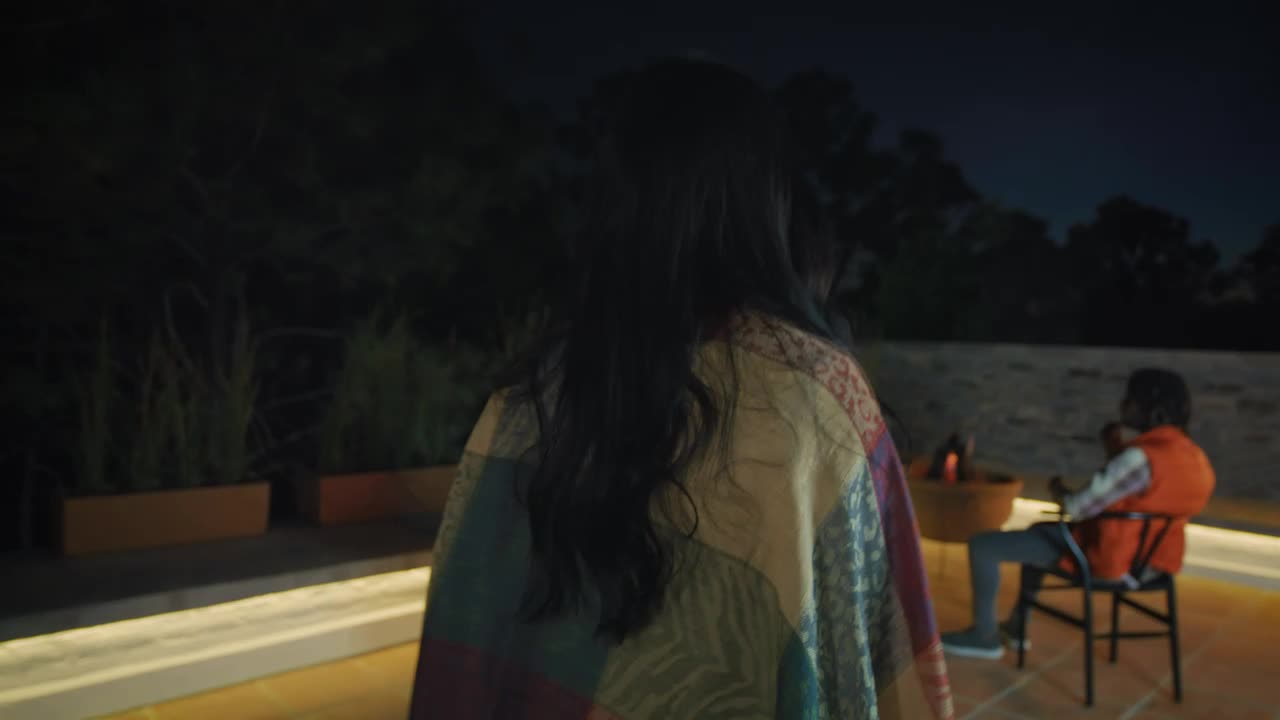 Stock Video Girl Bringing Marshmallows For Campfire With Friends Live Wallpaper For PC