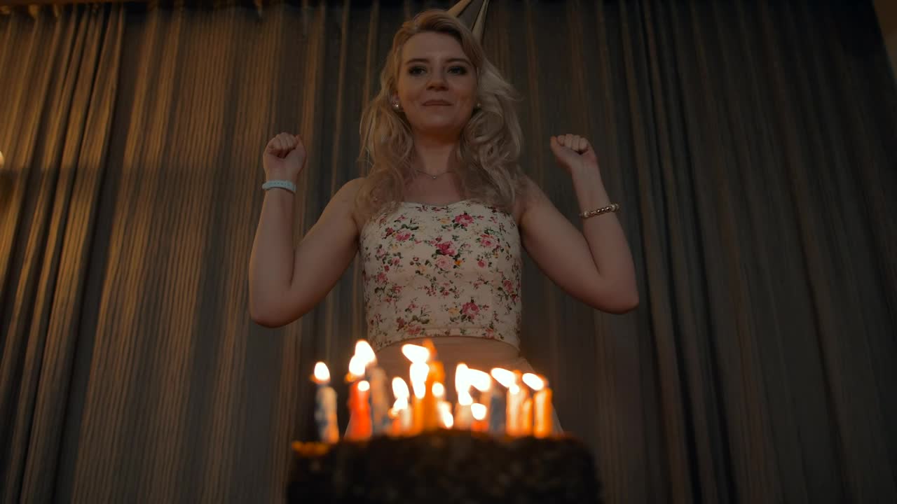 Stock Video Girl Blowing Out Birthday Candles Live Wallpaper For PC