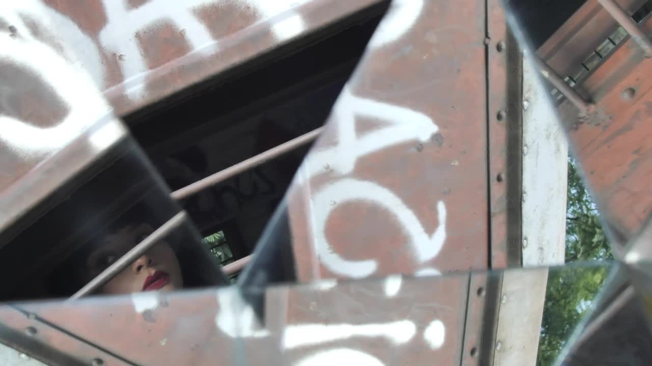 Stock Video Girl At The Window Reflected In The Mirrors Of A Live Wallpaper For PC