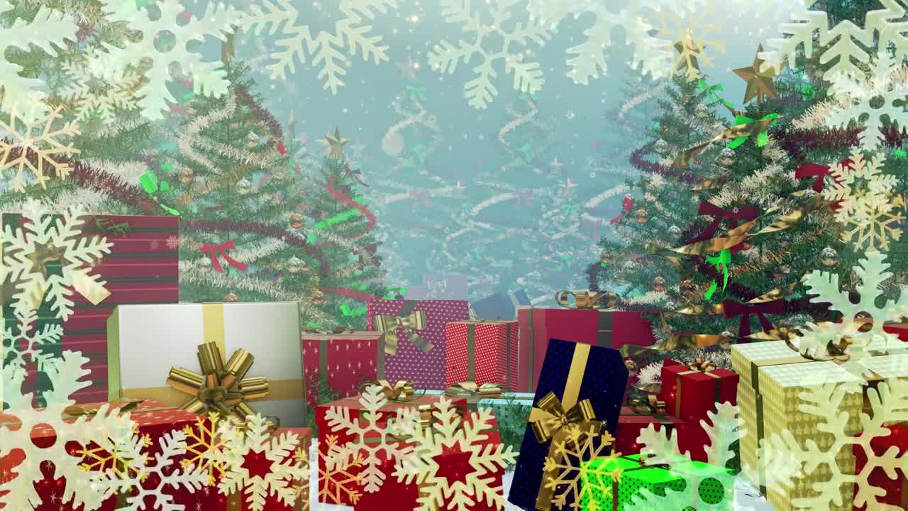 Stock Video Gifts Christmas Trees And Snowflakes Live Wallpaper For PC