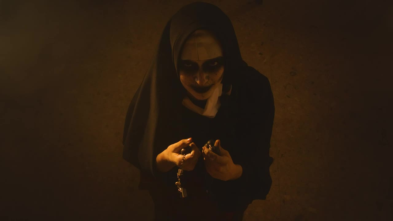 Stock Video Ghostly Nun Kneeling In The Church Live Wallpaper For PC
