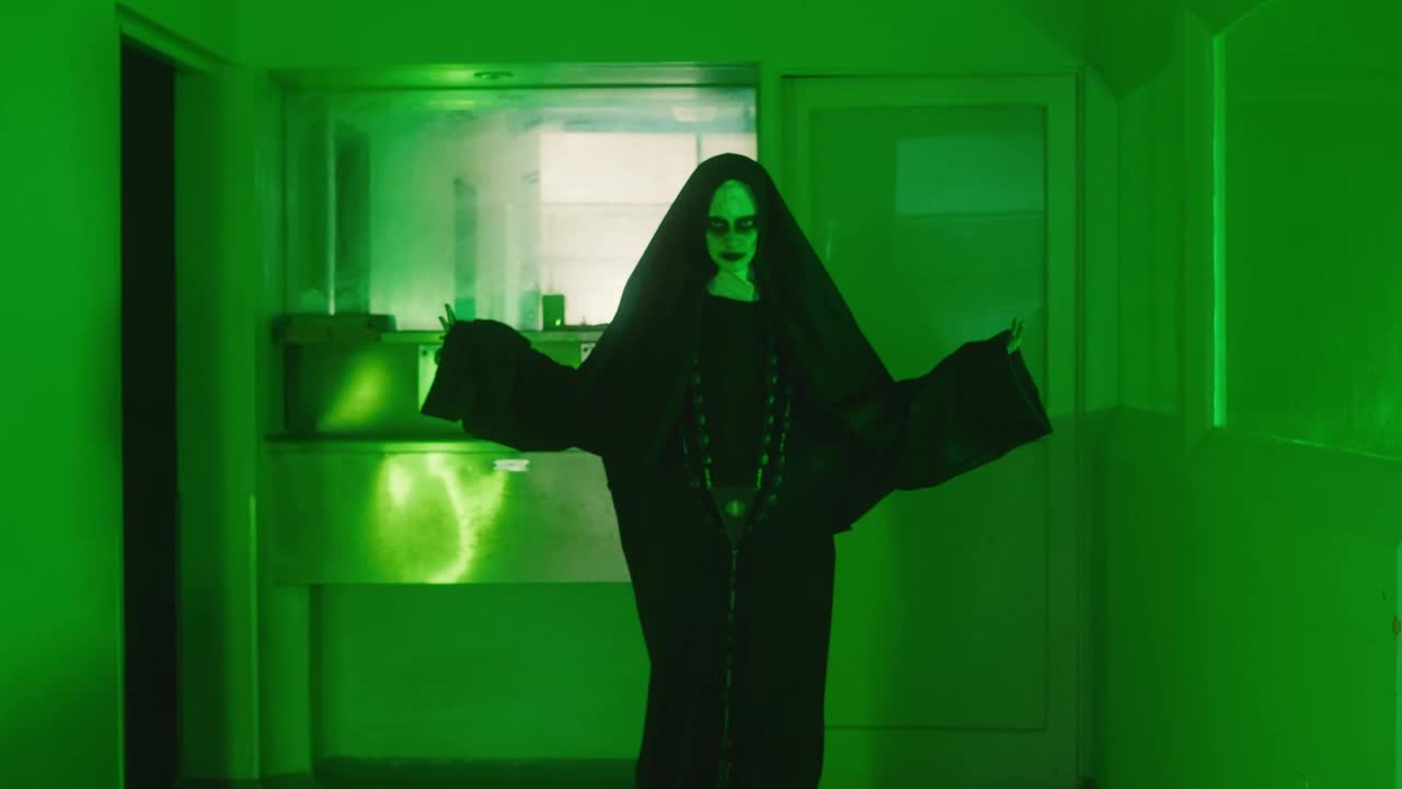Stock Video Ghost Nun Walking Slow Down An Empty Hall Live Wallpaper For PC