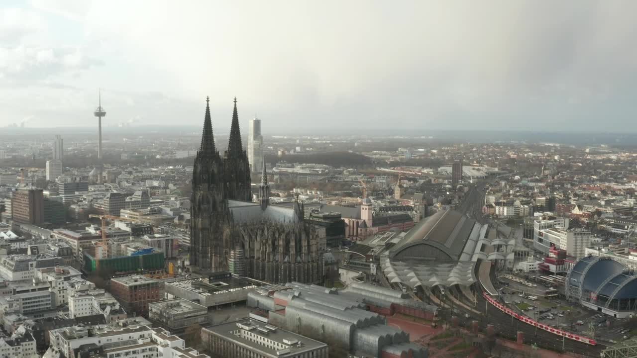 Stock Video German City Overlooking The Skyline Aerial Shot Live Wallpaper For PC