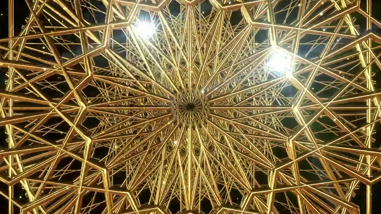 Stock Video Geometric Figures Of Golden Metallic Nets Live Wallpaper For PC