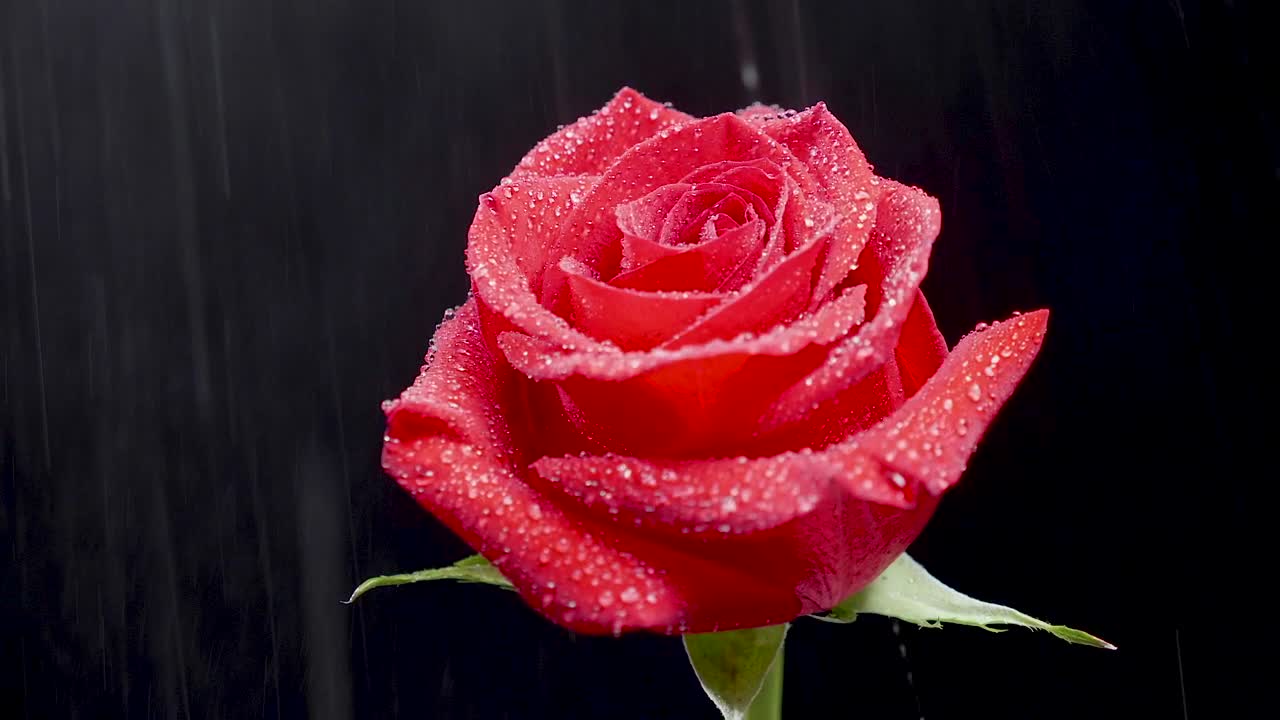 Stock Video Gentle Water Drops Falling On A Rose Live Wallpaper For PC