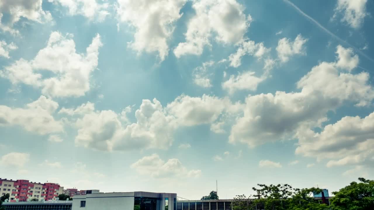 Stock Video Gentle Blue Sky Above A Small City Live Wallpaper For PC