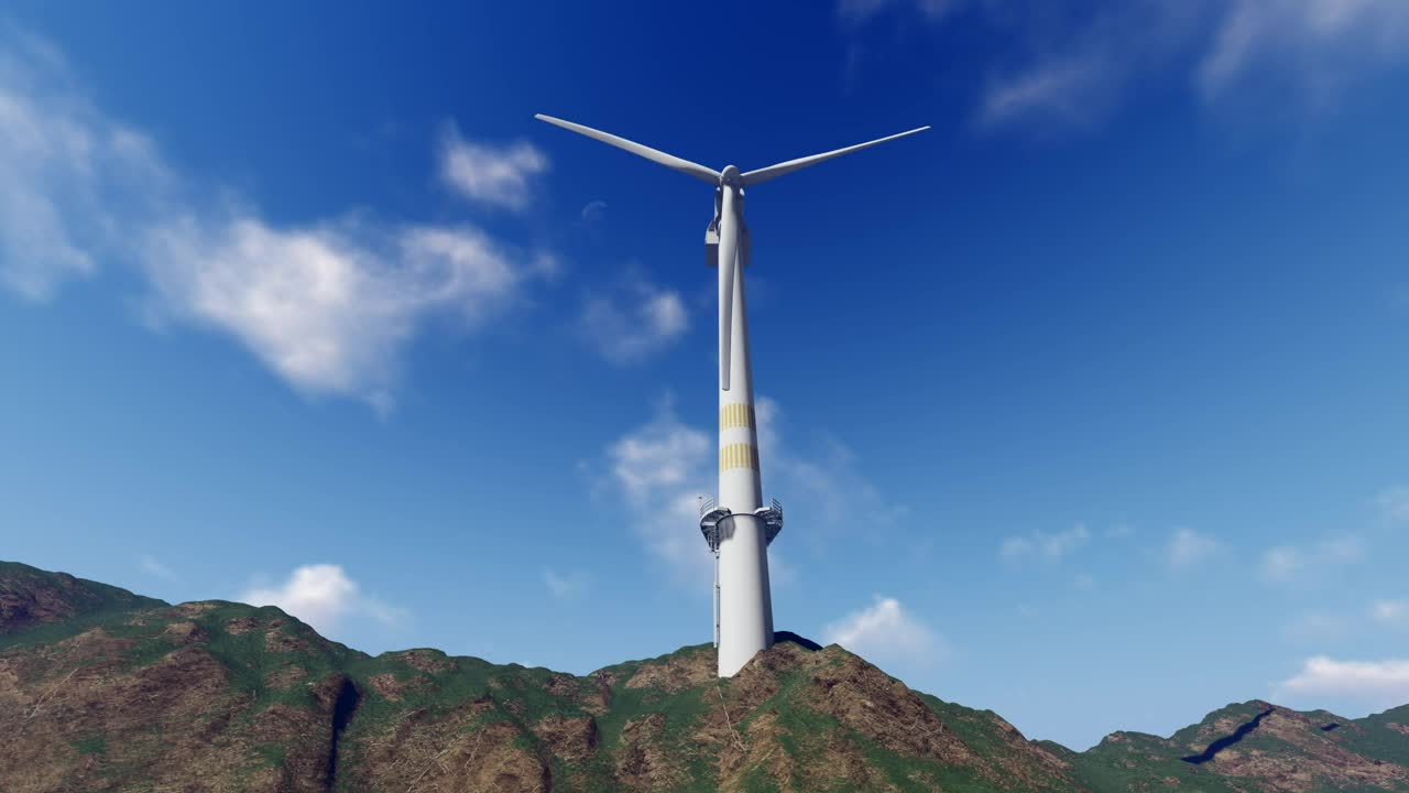 Stock Video Generator Mill Running On A Mountain Range Live Wallpaper For PC