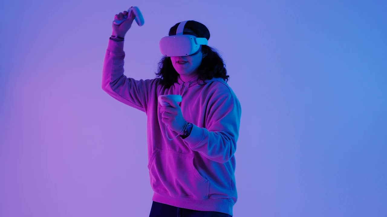 Stock Video Gamer Playing A Virtual Reality Fighting Game Live Wallpaper For PC