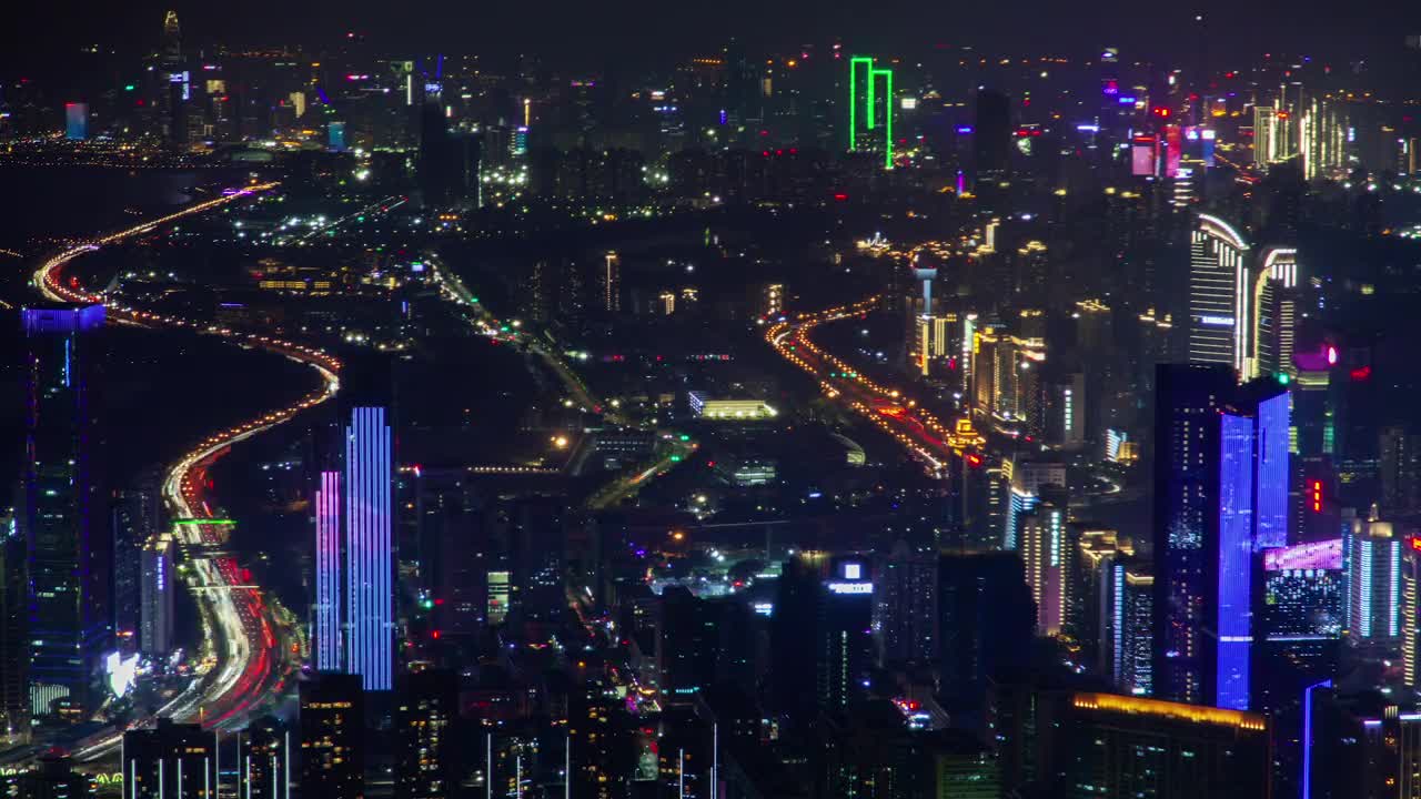 Stock Video Futuristic Shenzhen Skyscrapers At Night Live Wallpaper For PC