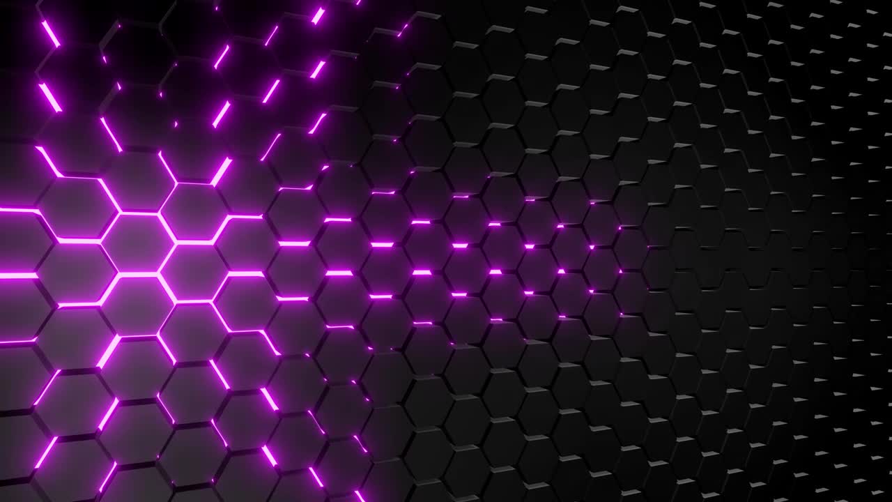 Stock Video Futuristic Honeycomb With Neon Light Live Wallpaper For PC