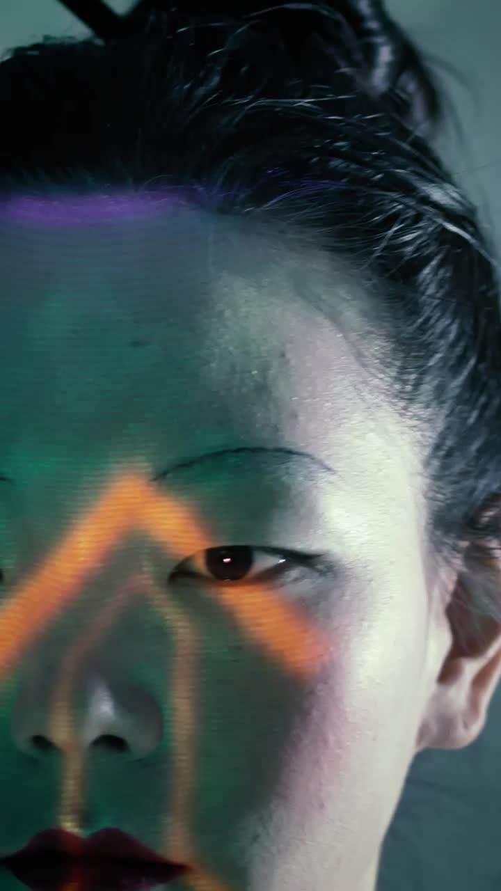 Stock Video Futuristic Fashion Model Raising Her Hand Live Wallpaper For PC