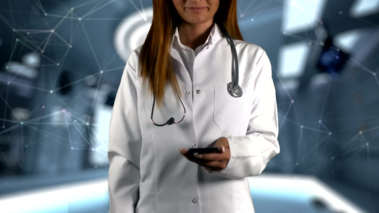 Stock Video Futuristic Doctor With A Hologram Live Wallpaper For PC