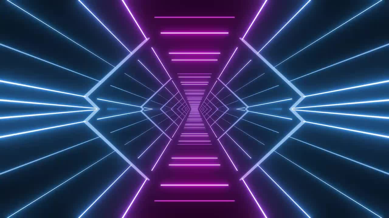 Stock Video Futuristic Corridor With Neon Lights Live Wallpaper For PC