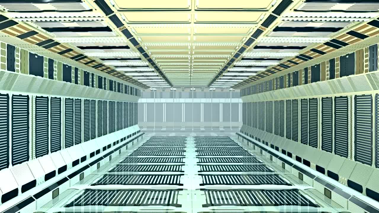 Stock Video Futuristic Corridor Of A Spaceship Loop Video Live Wallpaper For PC