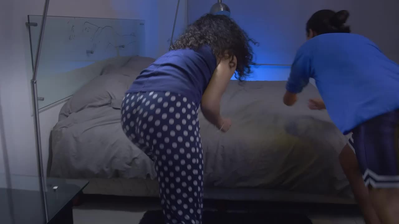 Stock Video Funny Couple Throwing Themselves On A Bed Live Wallpaper For PC