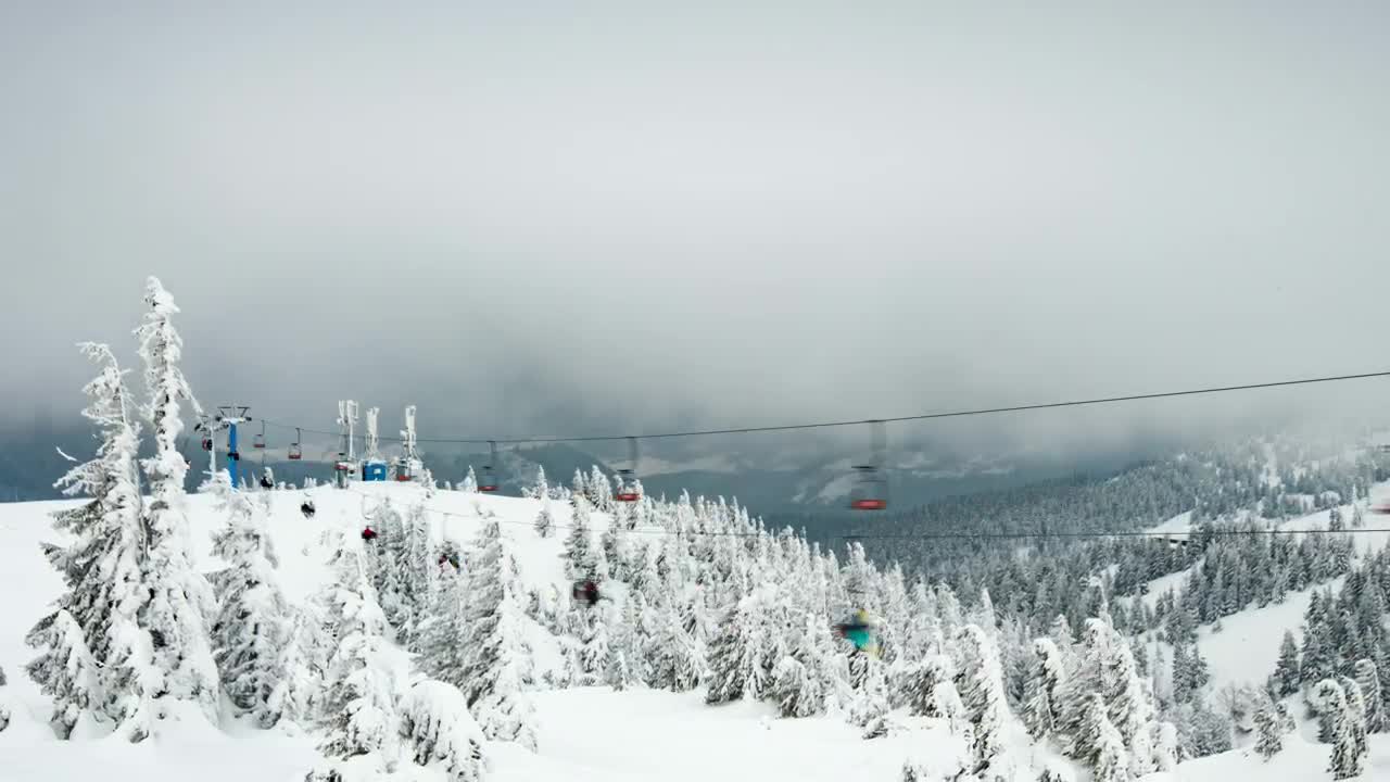 Stock Video Funiculars In A Ski Station In The Mountains Live Wallpaper For PC
