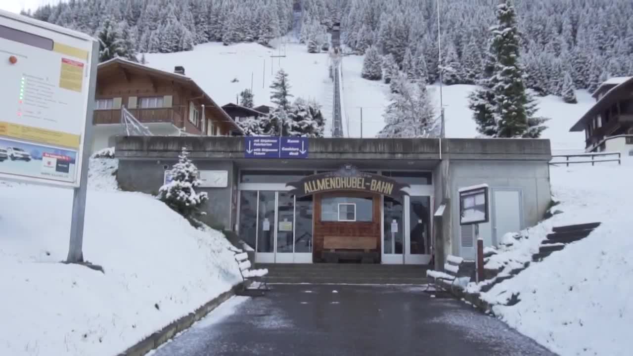 Stock Video Funicular Train Station In Winter Live Wallpaper For PC