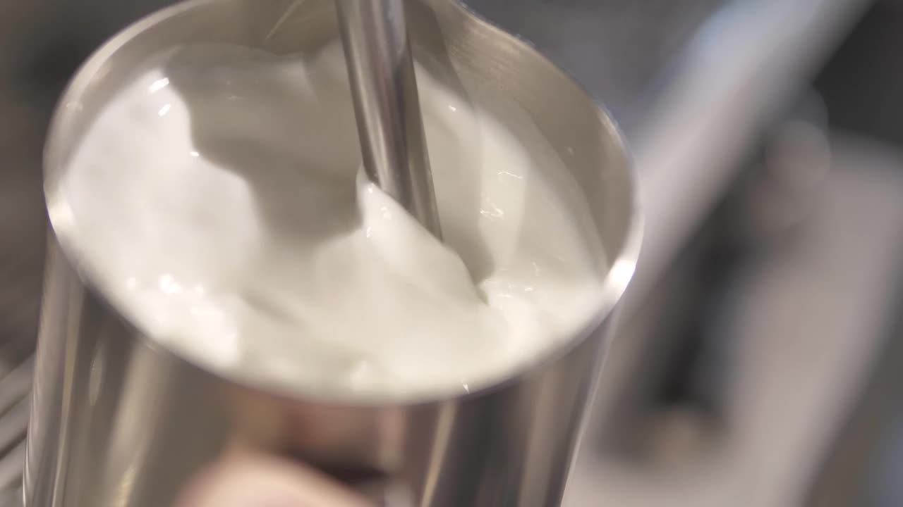 Stock Video Frothing Milk Seen In Detail Live Wallpaper For PC