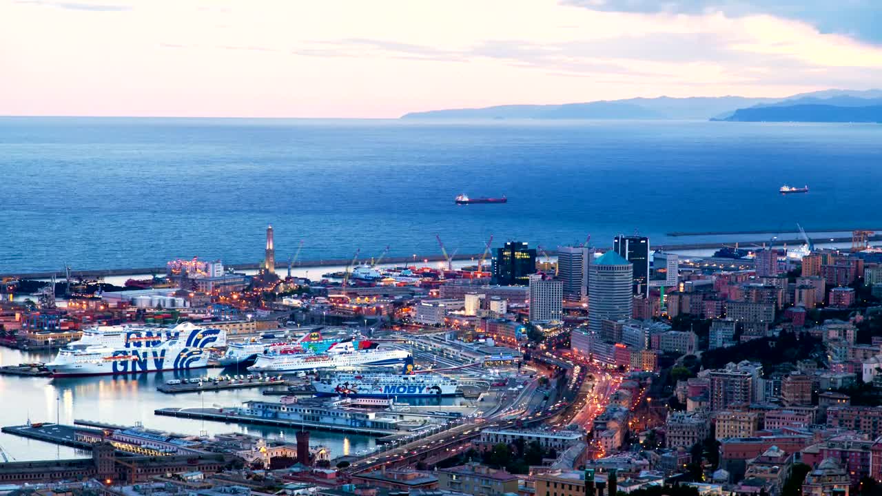 Stock Video From Day To Night In Genova Cityscape Live Wallpaper For PC